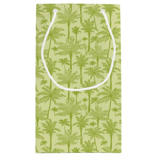 Groen palm Trees Pattern Klein Cadeauzakje (Achterkant)