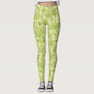Groen palm Trees Pattern Leggings