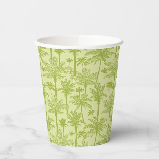 Groen palm Trees Pattern Papieren Bekers (Links)