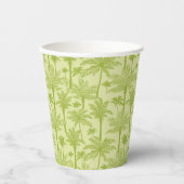 Groen palm Trees Pattern Papieren Bekers (Voorkant)