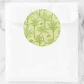 Groen palm Trees Pattern Ronde Sticker (Tas)