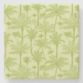 Groen palm Trees Pattern Stenen Onderzetter (Voorkant)