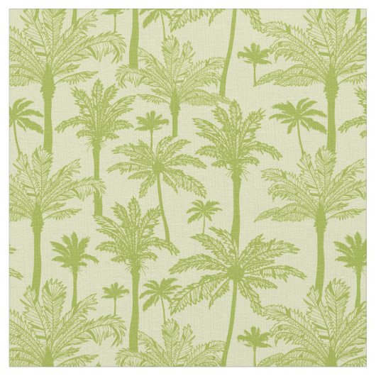Groen palm Trees Pattern Stof (Close Up)