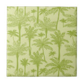 Groen palm Trees Pattern Tegeltje (Voorkant)