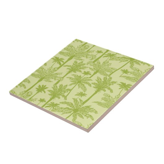 Groen palm Trees Pattern Tegeltje (Zijkant)