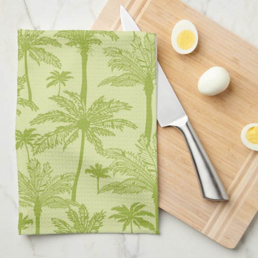 Groen palm Trees Pattern Theedoek (Quarter Fold)