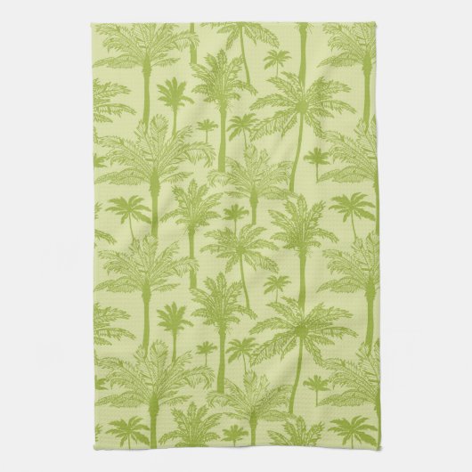 Groen palm Trees Pattern Theedoek (Verticaal)