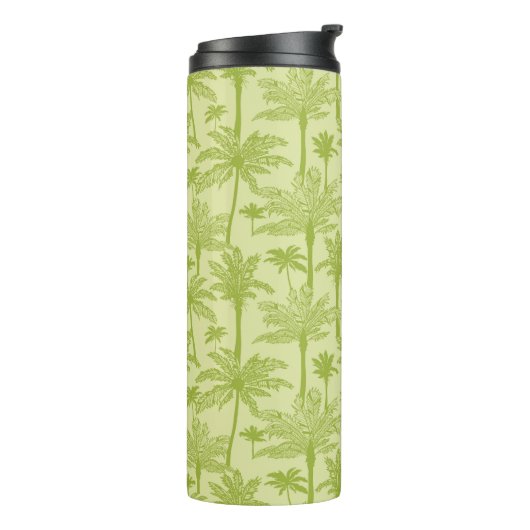 Groen palm Trees Pattern Thermosbeker (Gedraaid links)