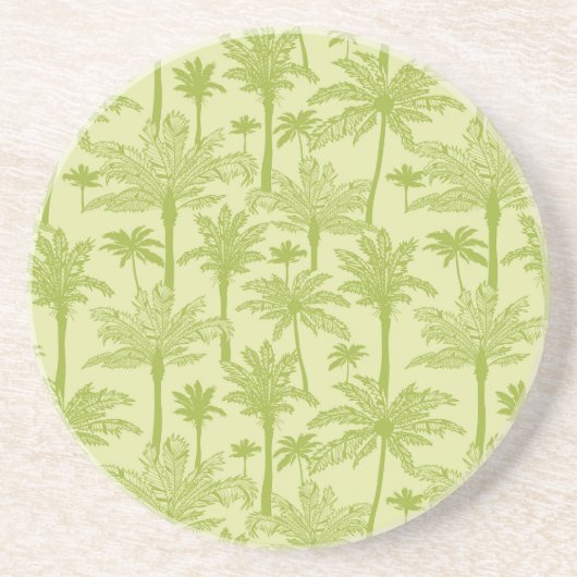 Groen palm Trees Pattern Zandsteen Onderzetter (Voorkant)