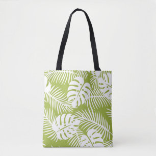 Groen Palmblad Regenwoud Patroon Tote Bag