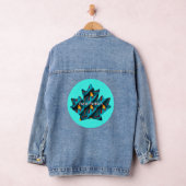 groen palmbladpatroon denim jacket (Hangar)