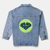 groen palmbladpatroon denim jacket (Achterkant)