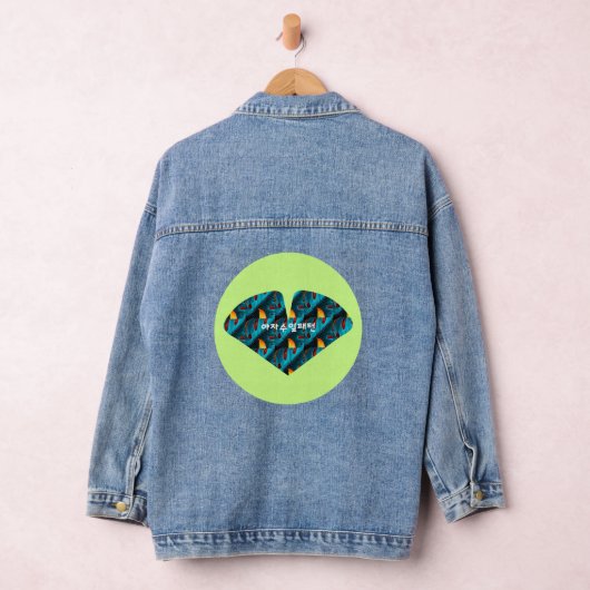 groen palmbladpatroon denim jacket (Hangar)