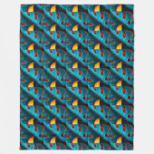 groen palmbladpatroon fleece deken (Voorkant)