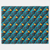 groen palmbladpatroon fleece deken (Voorkant (Horizontaal))