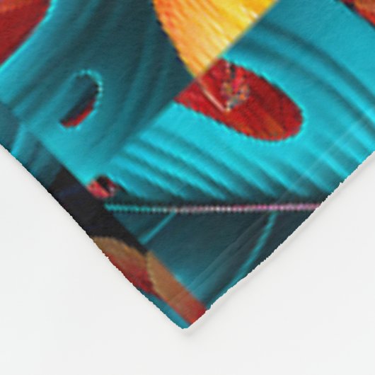 groen palmbladpatroon fleece deken (Hoek)