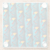 groen palmbladpatroon glazen onderzetter (Achterkant)