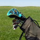 groen palmbladpatroon golfheadcover (Insitu)