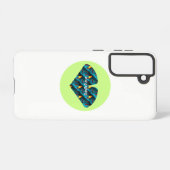groen palmbladpatroon samsung galaxy hoesje (Achterkant horizontaal)