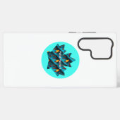 groen palmbladpatroon samsung galaxy hoesje (Achterkant horizontaal)