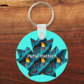 groen palmbladpatroon sleutelhanger (Voorkant)