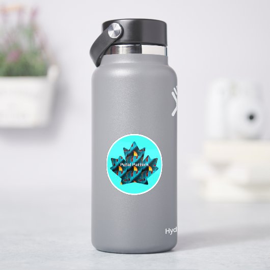 groen palmbladpatroon sticker (HydroFlask)