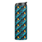 groen palmbladpatroon thermosbeker (Gedraaid links)