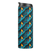 groen palmbladpatroon thermosbeker (Geroteerd rechts)