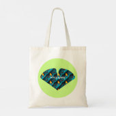 groen palmbladpatroon tote bag (Achterkant)