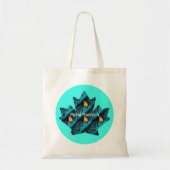 groen palmbladpatroon tote bag (Voorkant)