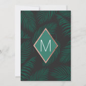 Groen palmboom Blad Zwart Roos Gold Bachelorette Kaart (Achterkant)