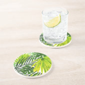 Groen palmkeramisch onderzetter (Zijkant)