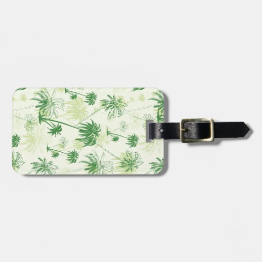 Groen palmstructuurpatroon bagagelabel (Voorkant horizontaal)