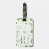 Groen palmstructuurpatroon bagagelabel (Achterkant verticaal)
