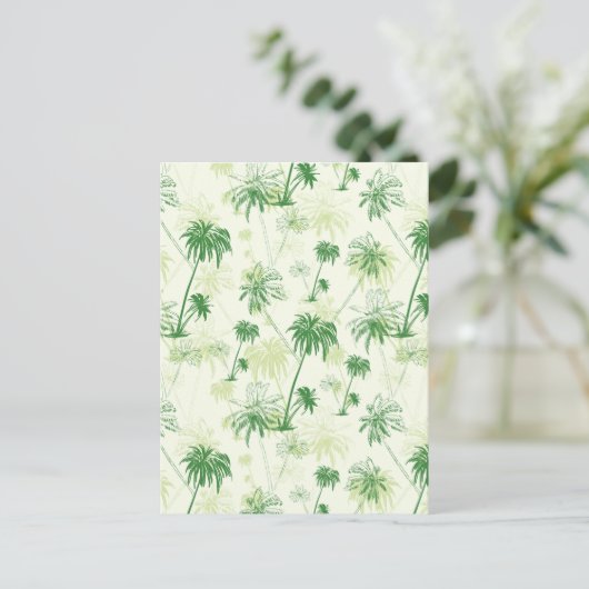 Groen palmstructuurpatroon briefkaart (Staand voorkant)