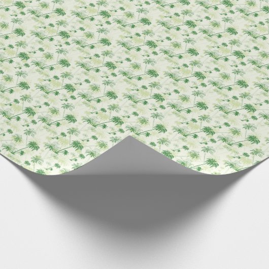 Groen palmstructuurpatroon cadeaupapier (Hoek)