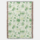 Groen palmstructuurpatroon deken (Voorkant Verticaal)