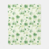 Groen palmstructuurpatroon fleece deken (Voorkant)