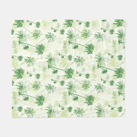 Groen palmstructuurpatroon fleece deken (Voorkant (Horizontaal))