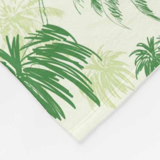Groen palmstructuurpatroon fleece deken (Hoek)