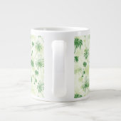 Groen palmstructuurpatroon grote koffiekop (Achterkant)
