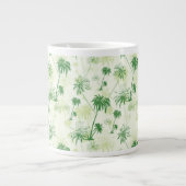 Groen palmstructuurpatroon grote koffiekop (Voorkant)