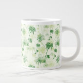 Groen palmstructuurpatroon grote koffiekop (Rechts)