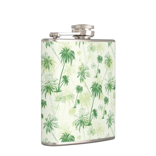 Groen palmstructuurpatroon heupfles (Rechts)