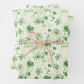 Groen palmstructuurpatroon inpakpapier vel (In situ)