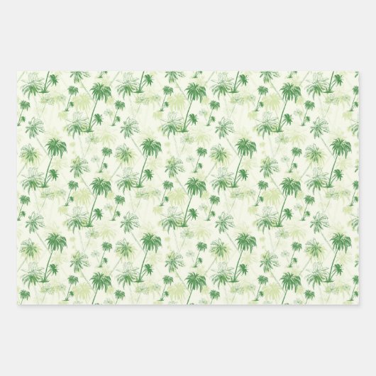 Groen palmstructuurpatroon inpakpapier vel (Voorkant)