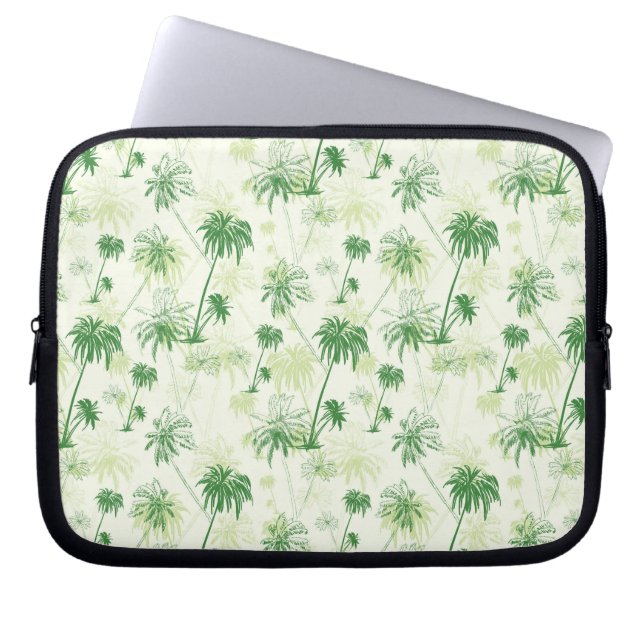 Groen palmstructuurpatroon laptop sleeve (Voorkant)