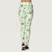 Groen palmstructuurpatroon leggings (Achterkant)