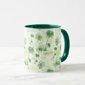 Groen palmstructuurpatroon mok (Voorkant rechts)
