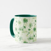 Groen palmstructuurpatroon mok (Voorkant links)